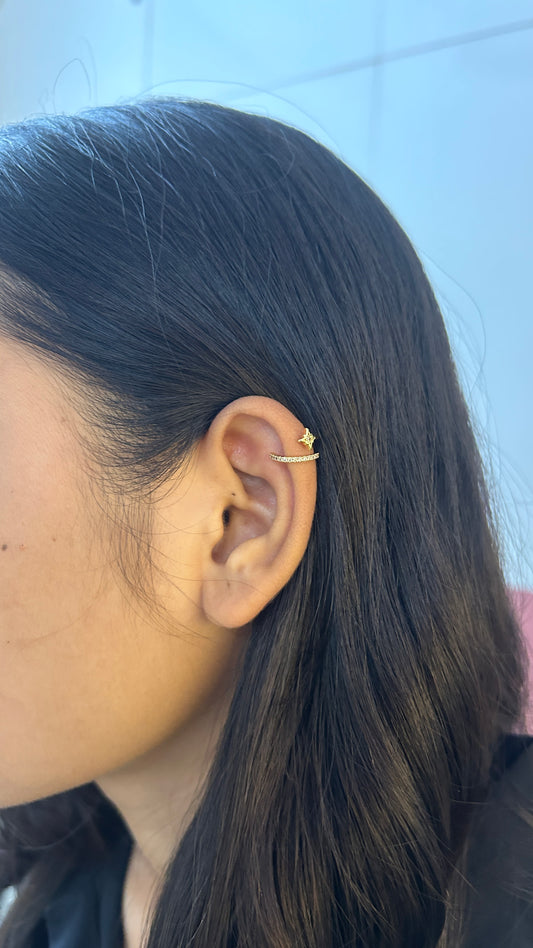Nova star no piercing press on Earcuff- single