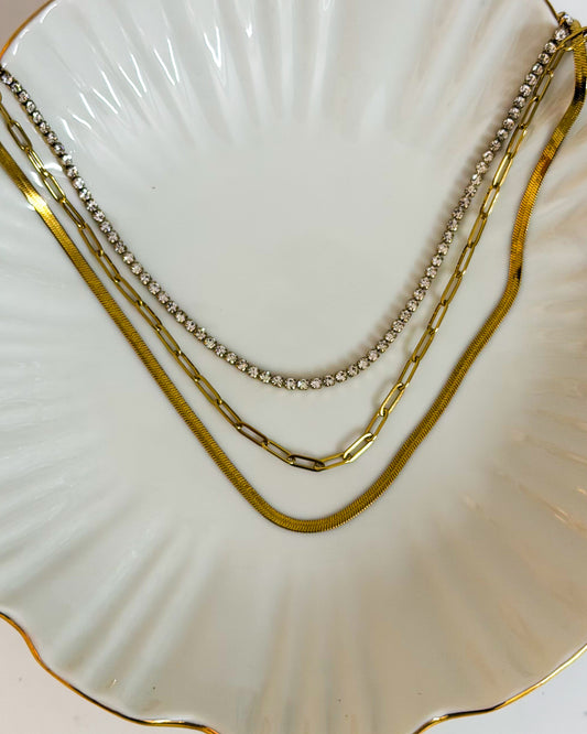 Easy to layer tennis necklace