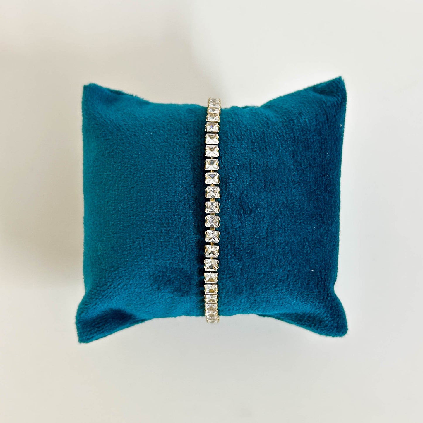 Small square stone tennis bracelet