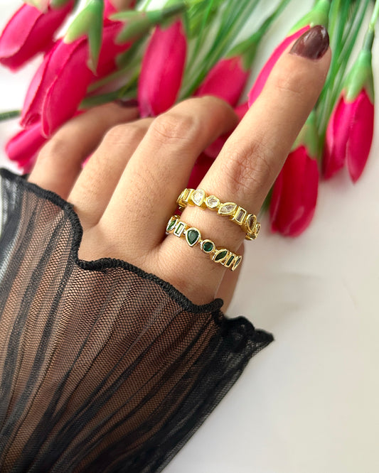 Studded adjustable ring