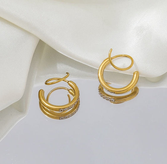 Fake Double piercing earrings