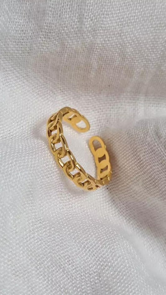 Link chain adjustable ring