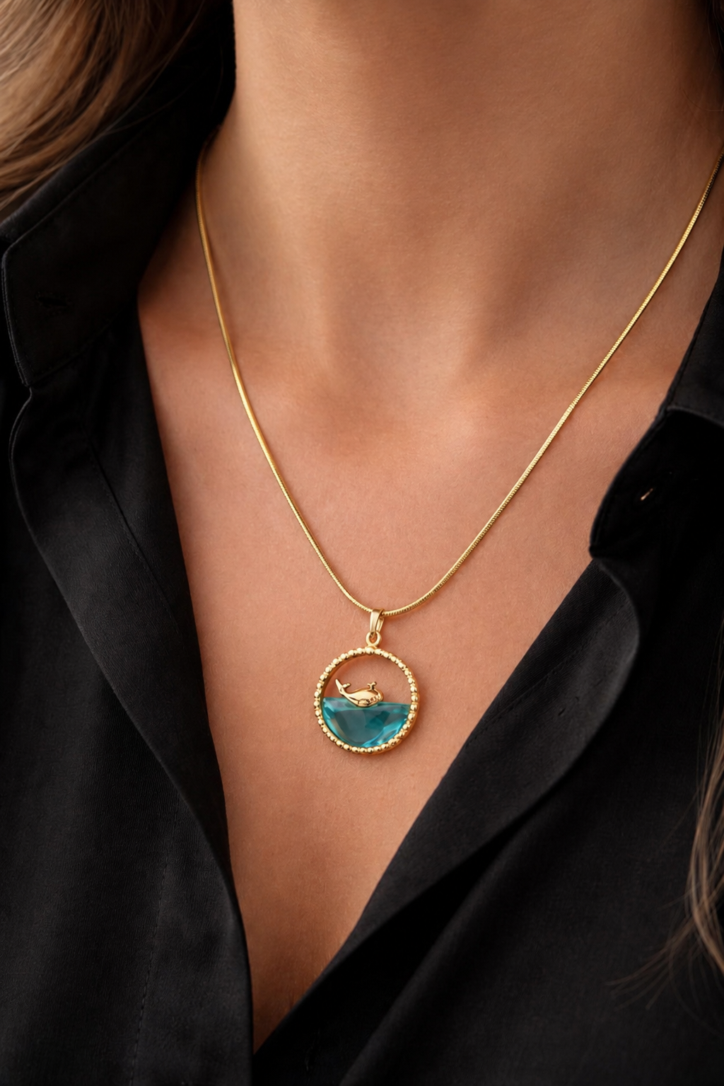 Blue whale necklace